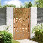 vidaXL Poort met vlamontwerp 105x180 cm weervast staal, Tuin en Terras, Tuinpoorten, Verzenden, Nieuw