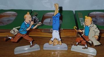 Tintin - Ensemble de 15 figurines corner Tintin en métal -