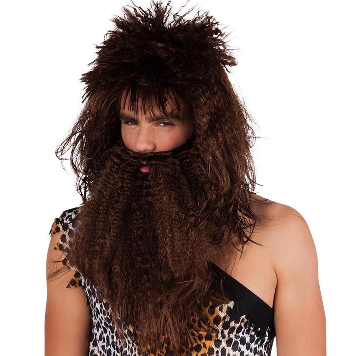 Bruine Pruik Holbewoner Met Baard, Hobby en Vrije tijd, Feestartikelen, Nieuw, Verzenden
