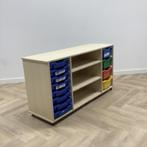 Tweedehands Schilte schoolkast vv 12 bakjes en 2x legbord,, Maison & Meubles, Armoires | Autre