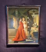 École néerlandaise (XX) - Dame con pappagallo, Antiek en Kunst