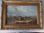 A.J. van Prooijen (1834-1898) - Koeien en herders op de, Antiek en Kunst