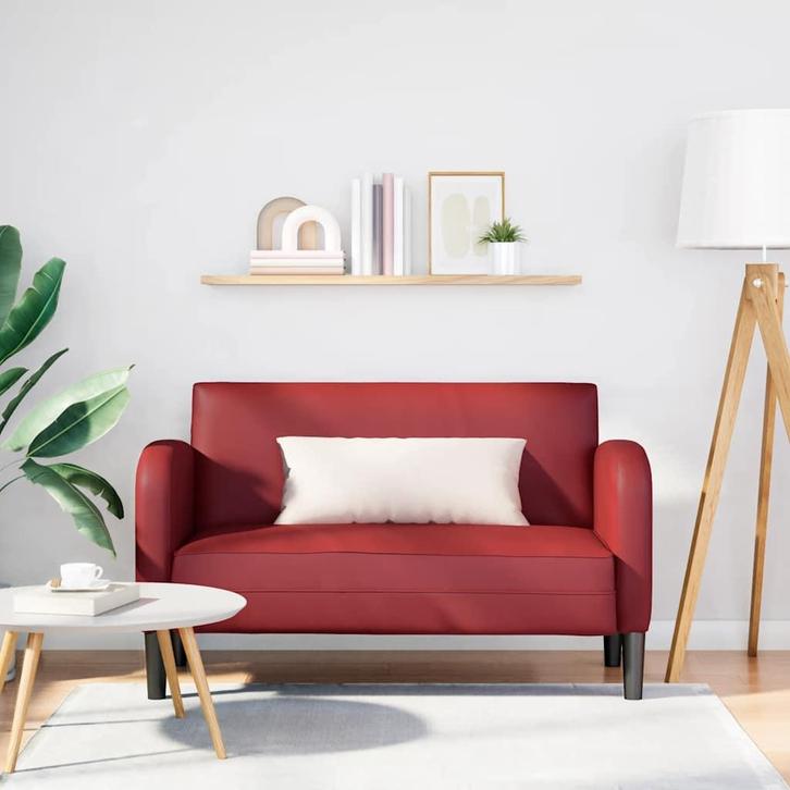 vidaXL Loveseat bank 110 cm kunstleer wijnrood, Huis en Inrichting, Zetels | Zetels, Nieuw, Verzenden