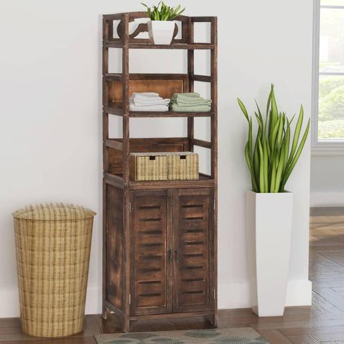 vidaXL Wandkast 46x24x140 cm massief paulowniahout, Huis en Inrichting, Kasten | Overige, Nieuw, Verzenden