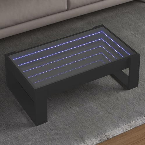 vidaXL Salontafel met Infinity LED 90x53x30 cm zwart, Huis en Inrichting, Tafels | Salontafels, Nieuw, Verzenden