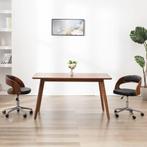 vidaXL Eetkamerstoel draaibaar gebogen hout en kunstleer, Huis en Inrichting, Stoelen, Verzenden, Nieuw