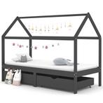 vidaXL Kinderbedframe met lades grenenhout donkergrijs, Kinderen en Baby's, Verzenden, Nieuw