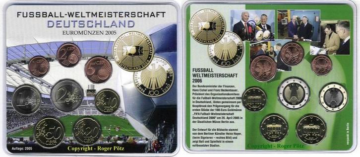 3,88 Euro 2005 Brd Kms zur 100 Euro goudMunt voetbal Wm 2..., Postzegels en Munten, Munten | Europa | Euromunten, België, Verzenden