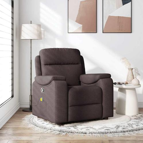 vidaXL Massagestoel verstelbaar stof donkerbruin, Huis en Inrichting, Fauteuils, Nieuw, Verzenden