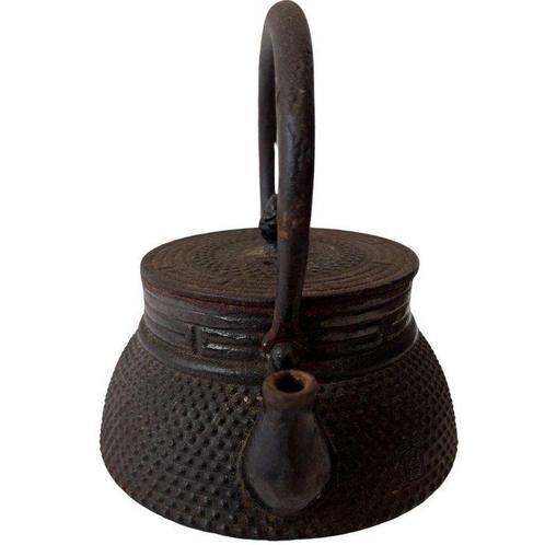 Antieke Japanse gietijzeren Tetsubin-theepot - IJzer, Antiek en Kunst, Antiek | Overige Antiek