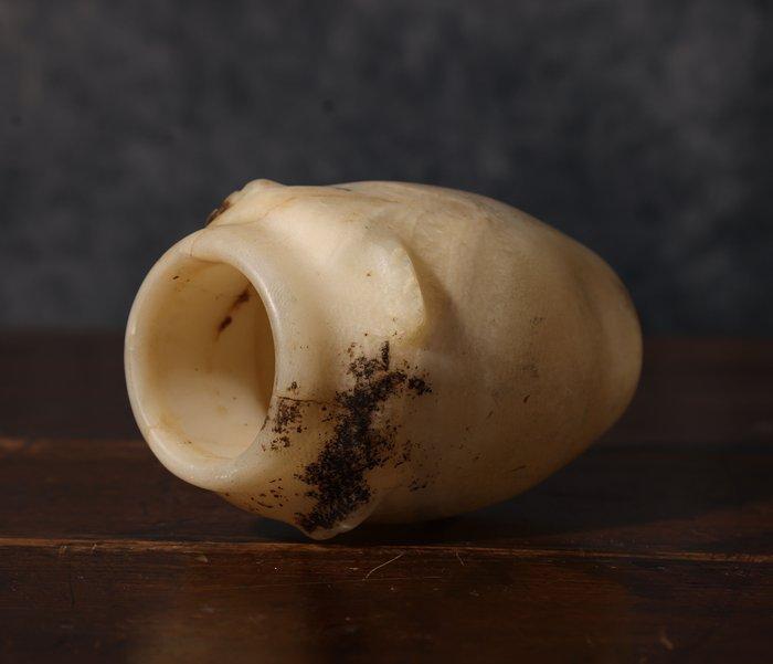 Oud Egypte Zeldzaam alabasten vat - 12 cm, Verzamelen, Mineralen en Fossielen