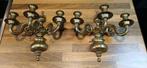 Pair of Victorian brass 3-arm wall mounted sconce