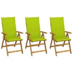 vidaXL Chaises pliables de jardin 3 pcs avec coussins, Neuf, Verzenden