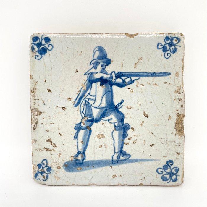 Tegel (3) - Antieke 17e eeuwse tegels - 1600-1650, Antiek en Kunst, Antiek | Glaswerk en Kristal