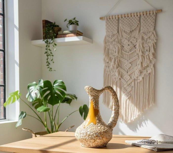 Vallauris - Vaas - Uitzonderlijke fles/vaas - Brutalistisch, Antiquités & Art, Curiosités & Brocante