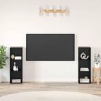 vidaXL Tv-meubelset 2 pcs Zwart eiken 107 x 35 x 37 cm, Huis en Inrichting, Verzenden, Nieuw