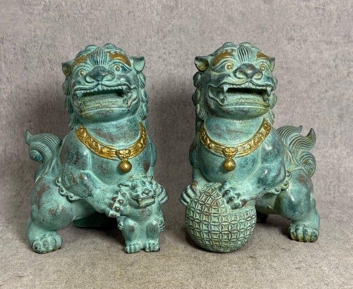 Set foo dogs - Brons - China - Eind 20e eeuw, Antiquités & Art, Art | Objets design