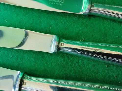 Christofle - Bestekset (6) - Perles - Verzilverd, Antiek en Kunst, Antiek | Meubels | Tafels