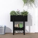 vidaXL Plantenbak 62x30x69 cm massief grenenhout zwart, Tuin en Terras, Verzenden, Nieuw
