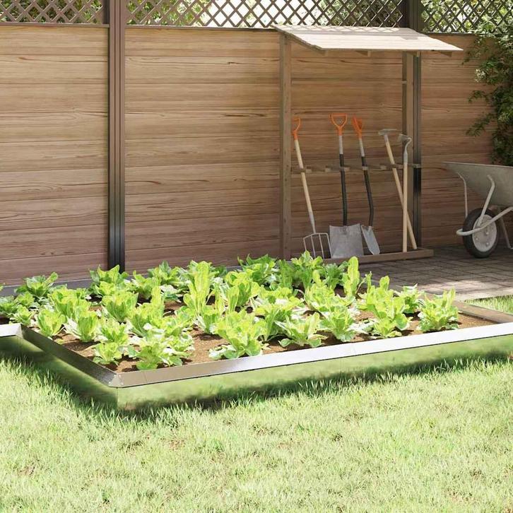 vidaXL Slakkenhekje 16 pcs Zilver 100 x 3,5 x 25 cm, Tuin en Terras, Bielzen en Borduren, Nieuw, Verzenden