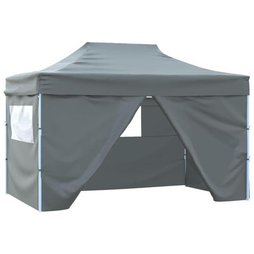 vidaXL Vouwtent pop-up met 4 zijwanden 3x4,5 m antraciet, Tuin en Terras, Partytenten, Nieuw, Verzenden