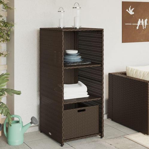 vidaXL Tuinkast 50x55x115 cm poly rattan bruin, Tuin en Terras, Bergingen en Tuinkasten, Nieuw, Verzenden