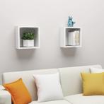 vidaXL Wandschappen kubus 2 st 30x15x30 cm wit, Huis en Inrichting, Verzenden, Nieuw