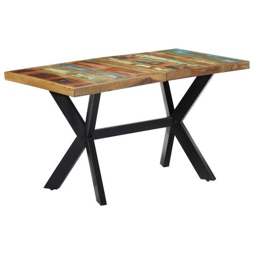 vidaXL Eettafel 140x70x75 cm massief gerecycled hout, Huis en Inrichting, Tafels | Eettafels, Nieuw, Verzenden