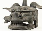 Antique Large Lion Head  - Beeld Hout - Japan, Antiek en Kunst