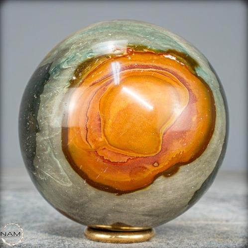 Natuurlijk heel artistiek polychroom - Jaspis Bol- 743.19 g, Verzamelen, Mineralen en Fossielen