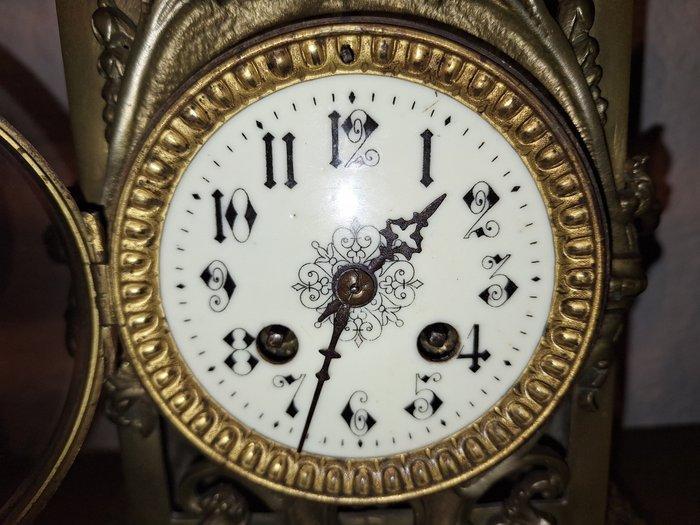 Klok en garnituur set (3) - Brons - 1850-1900, Antiek en Kunst, Antiek | Klokken