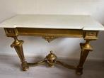 Console - table de console - Bois et marbre blanc