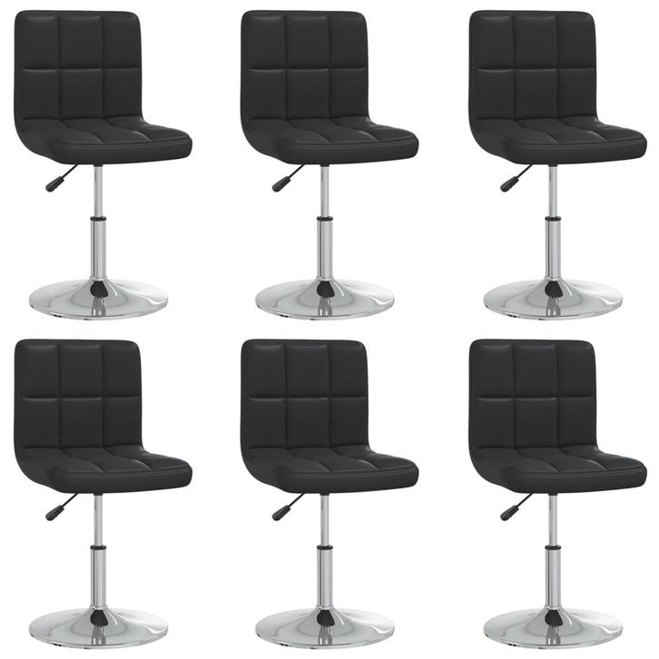 vidaXL Eetkamerstoelen 6 st kunstleer zwart, Huis en Inrichting, Stoelen, Nieuw, Verzenden