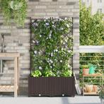 vidaXL Tuinplantbak met Trellis 2 st Bruin 80x40x143 cm, Tuin en Terras, Verzenden, Nieuw