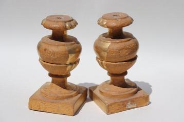 Vase (2) - bois doré - Vasetti porte-palmes, Antiquités & Art