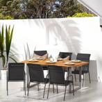 vidaXL Tuinstoelen 6 st staal en textileen zwart, Tuin en Terras, Tuinstoelen, Verzenden, Nieuw