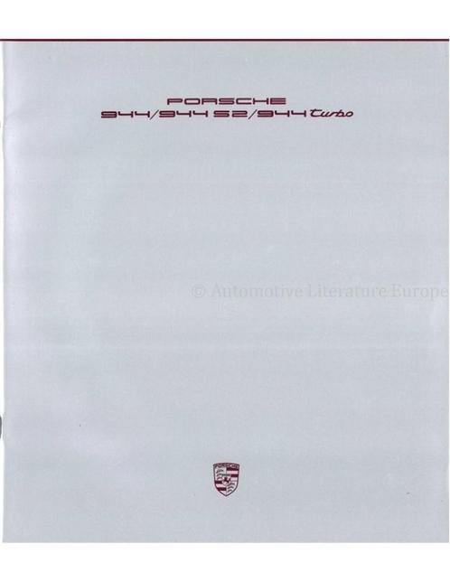 1989 PORSCHE 944 / TURBO / S2 BROCHURE DUITS, Boeken, Auto's | Folders en Tijdschriften