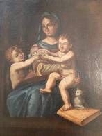 Scuola Italiana (XVII) - Madonna con Bambino e San, Antiek en Kunst