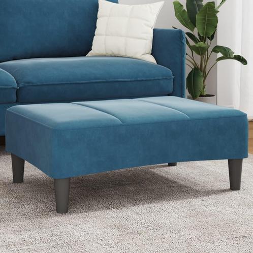 vidaXL Voetenbank 77x55x31 cm fluweel blauw, Huis en Inrichting, Zetels | Voetbanken en poefs, Nieuw, Verzenden