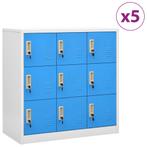 vidaXL Lockerkasten 5 st 90x45x92,5 cm staal lichtgrijs en, Huis en Inrichting, Kasten | Overige, Verzenden, Nieuw