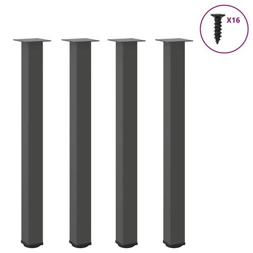 vidaXL Bartafelpoten 4 st 100-102 cm staal antraciet, Huis en Inrichting, Tafelonderdelen, Nieuw, Verzenden