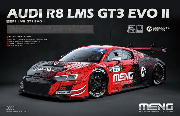 MENG-Model CS-009 AUDI R8 LMS GT3 EVO II Bouwpakket Schaal, Hobby en Vrije tijd, Modelbouw | Auto's en Voertuigen, Overige typen