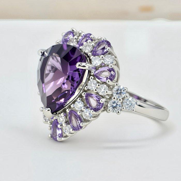 Zonder minimumprijs - Ring Verguld Amethist - Topaas - 18kt, Bijoux, Sacs & Beauté, Bagues