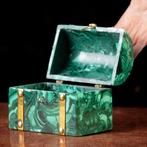 Une mosaïque fascinante de malachite naturelle - Boîte à, Antiek en Kunst, Curiosa en Brocante