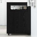 vidaXL Smalle Badkamerkast Zwart eiken 65 x 23 x 87 cm, Huis en Inrichting, Kasten | Overige, Verzenden, Nieuw