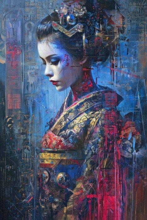 BJarco (1988) - Neon Silence Bloom · XXL, Antiquités & Art, Art | Objets design