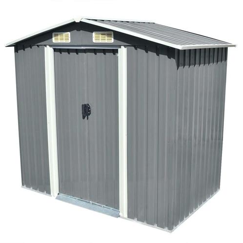 vidaXL Tuinberging 204x132x186 cm metaal grijs, Tuin en Terras, Tuinhuizen, Nieuw, Verzenden