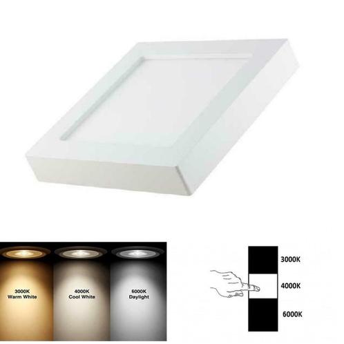 LED opbouw downlight vierkant 6W 122x122mm CCT 3, Huis en Inrichting, Lampen | Plafondlampen, Nieuw, Overige materialen, Verzenden