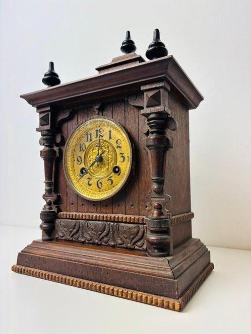Pendule - Brons, Hout, Messing - 1920-1930, 1900-1910, Antiek en Kunst, Antiek | Klokken