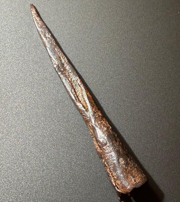 Oud-Romeins IJzer Onbeschadigde gesmede speerkop drietand, Antiek en Kunst, Antiek | Overige Antiek